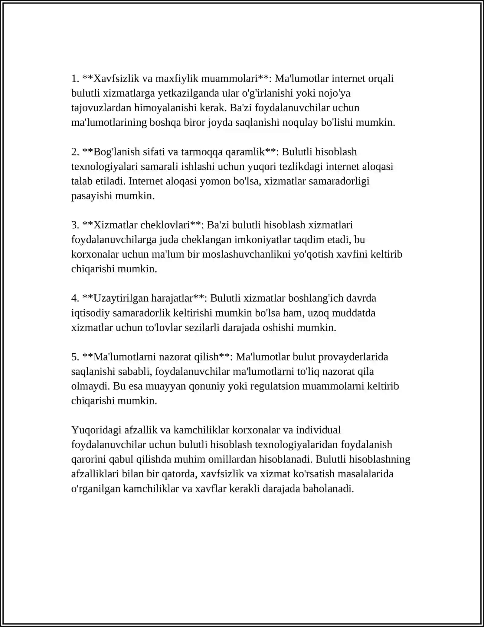 HAR XIL FAOLIYAT SOHALARIDA BULUTLI TEXNOLOGIYALARDAN FOYDALANISH 4
