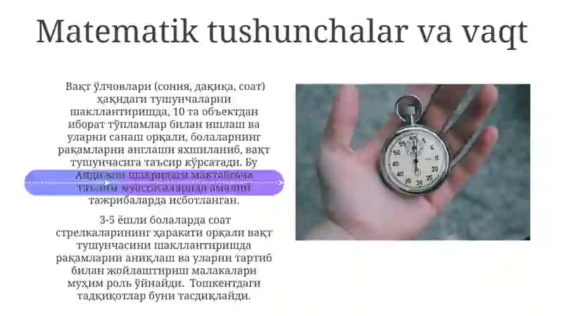 Vaqt tushunchalarini rivojlantirish usullari 4