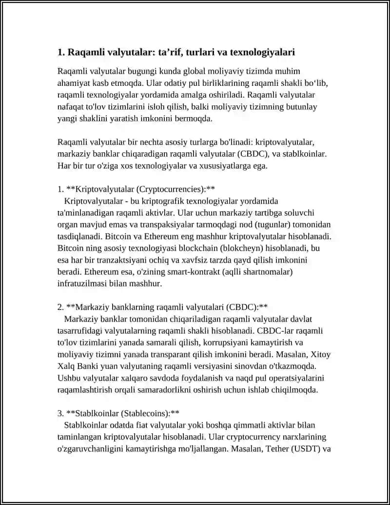 RAGAMLI VALYUTALAR VA ULARNING MOLIYAVIY TIZIMGA TASIRI 4