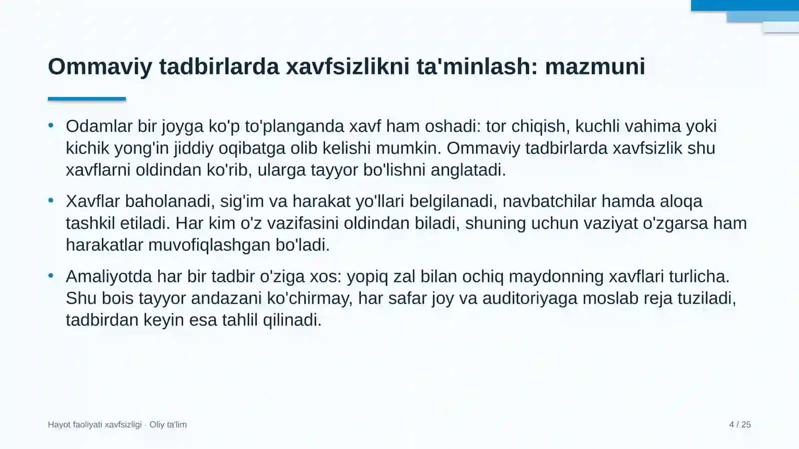 qurilishda ommaviy tadbirlarda xavfsizlikni ta'minlash 2158 4