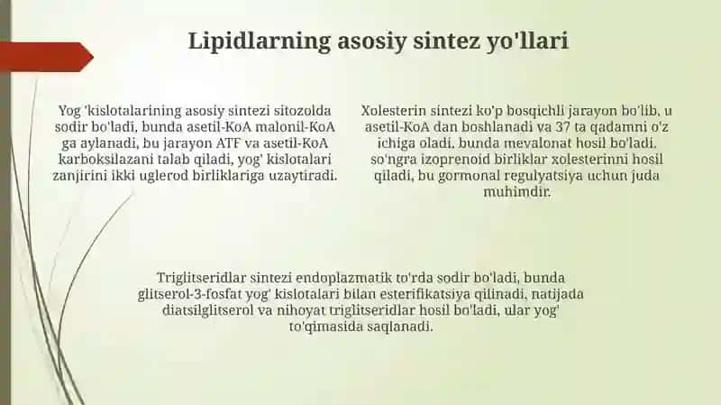 Lipid sintezi va transporti 4