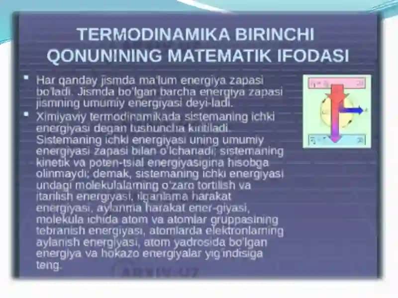 termodinamikaning 1-qonuni 4