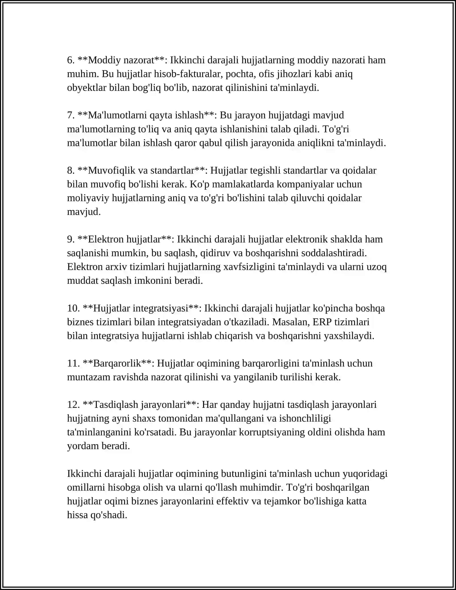 IKKINCHI DARAJALI HUJJATLAR OQIMI 4