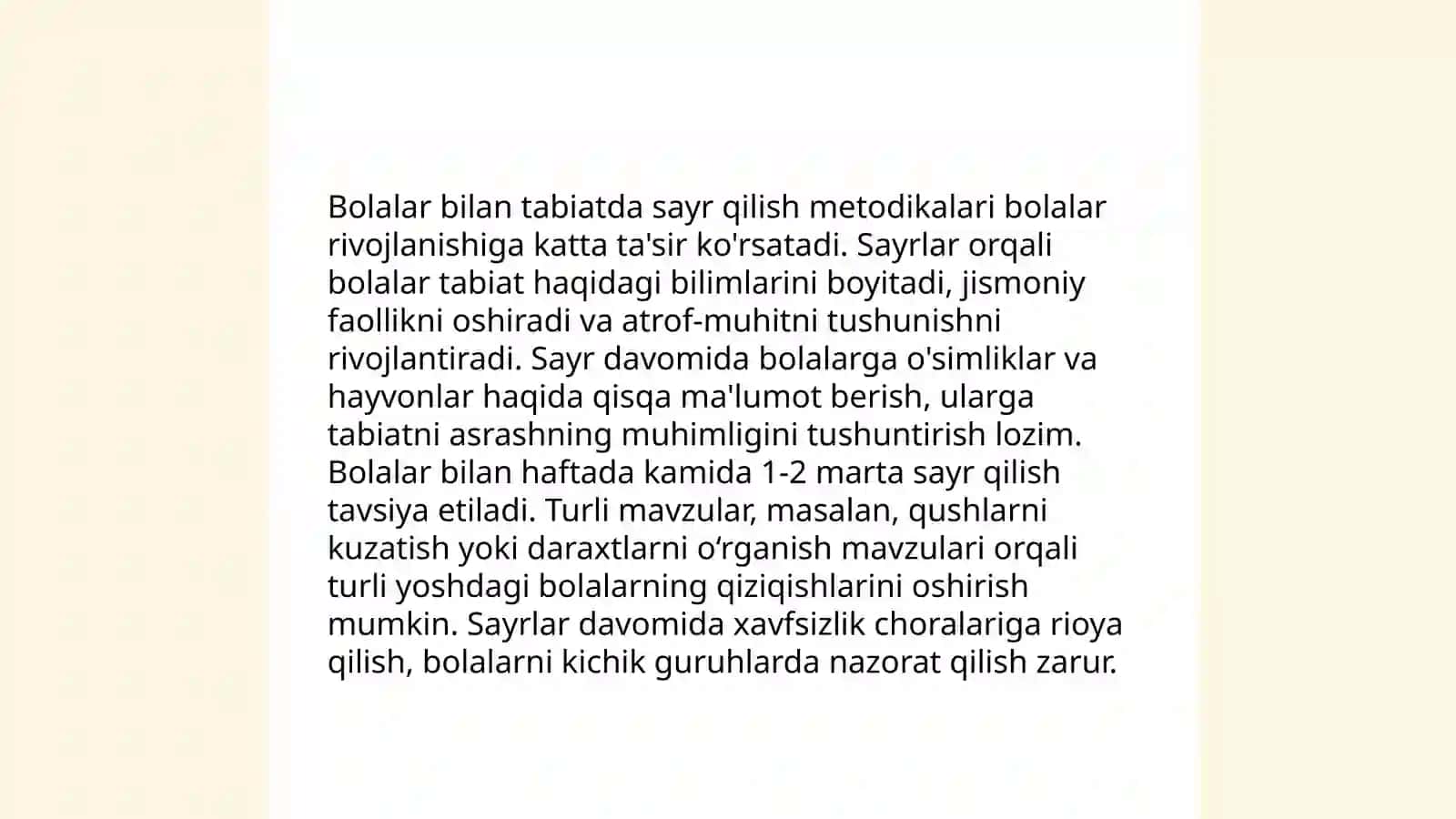 Tabiatni o'rganish uchun ekskursiya turlari 4