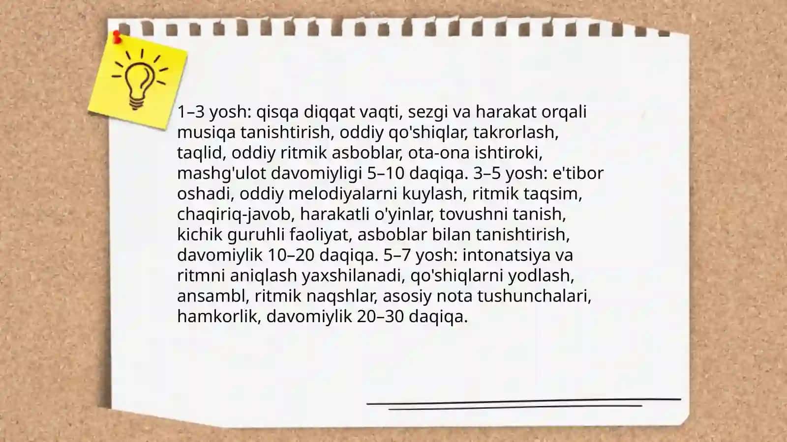 Maktabgacha ta'limda Musiqa mashg'ulotlarini tashkil etish va rejalashtirish Talaba 4