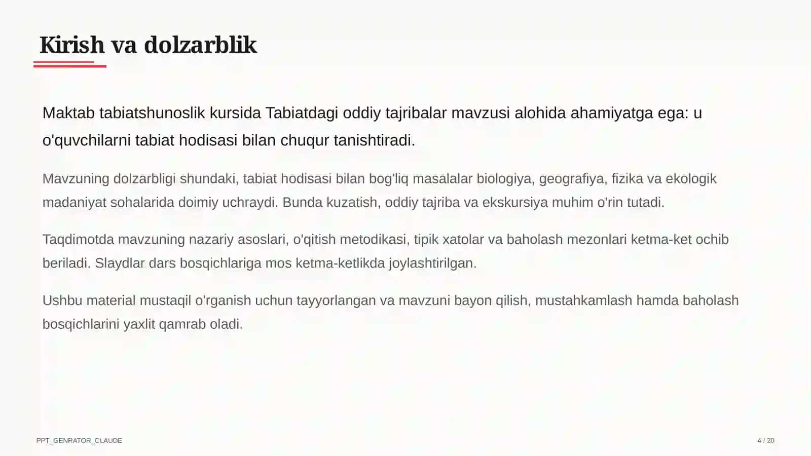 Tabiatdagi oddiy tajribalar (4-sinf) 4