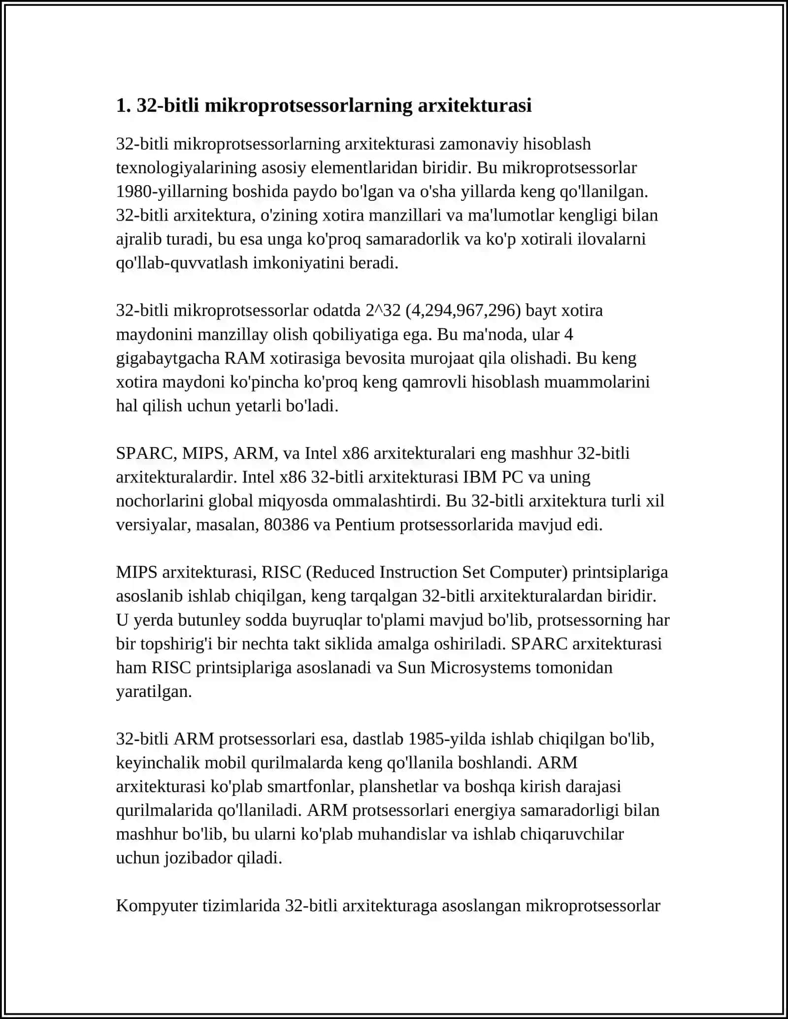 32-BITLI MIKROPROTSESSORLARNING UZILISH TIZIMI 4