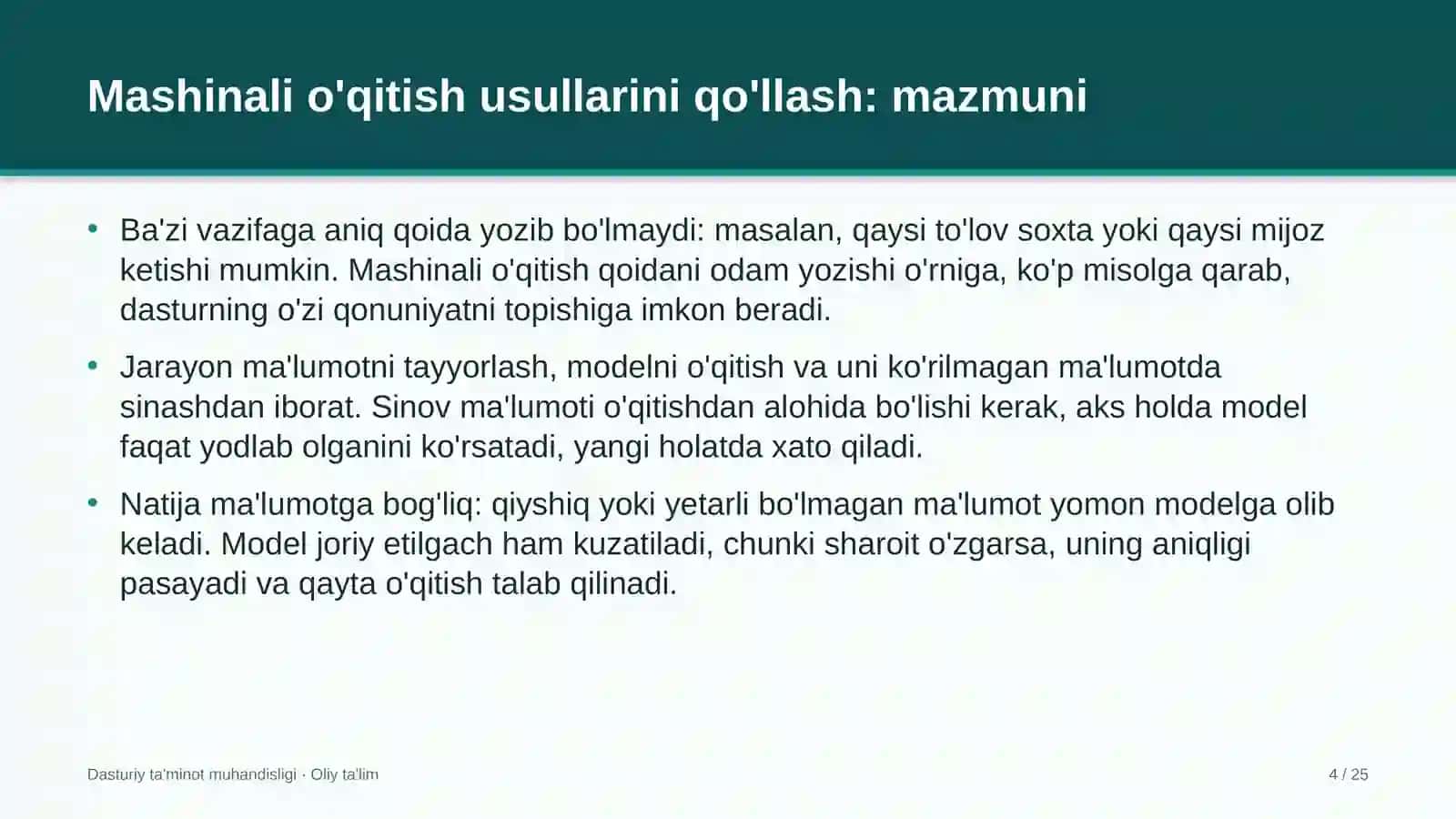 yaylov chorvachiligida mashinali o'qitish usullarini qo'llash 4065 4