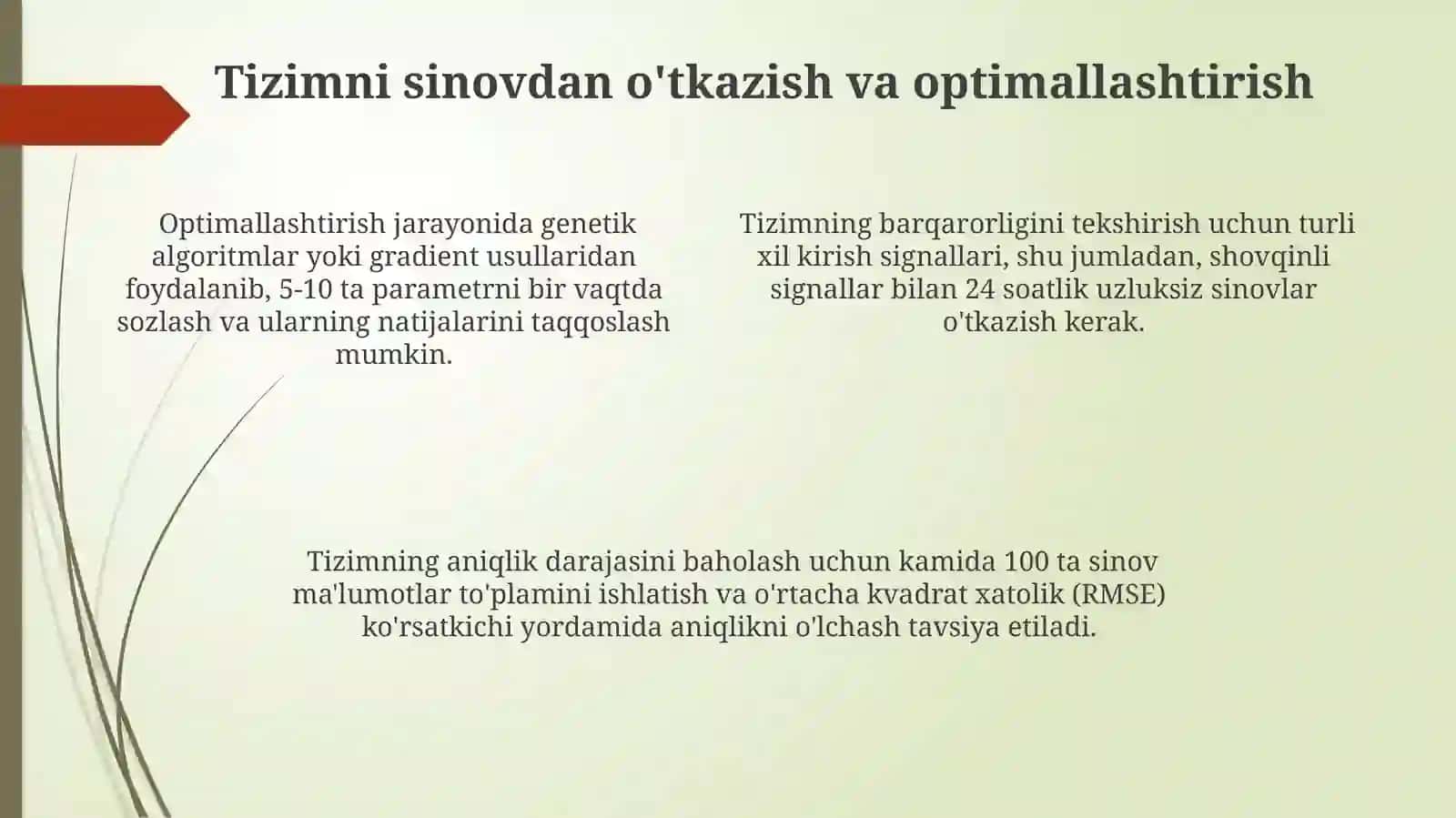Chiziqli avtomatik rostlash sistemalar 4