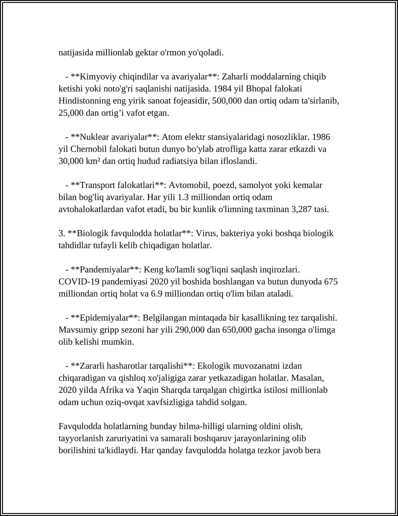 FAVQULOTDA XOLATLAR VA UNDA TIBBIY XODIM CHORA TADBIRLARI 4