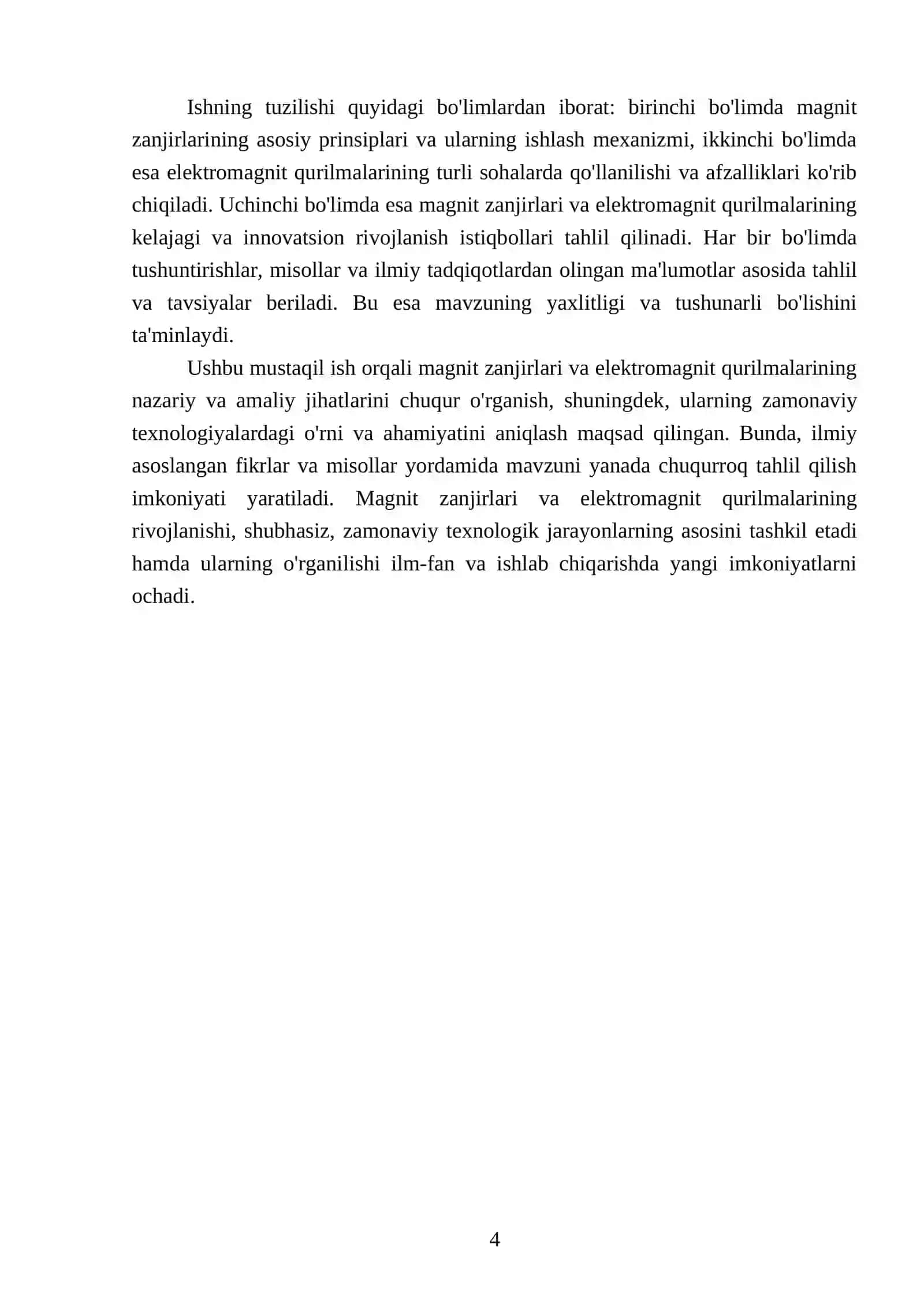Magnit zanjirlari va, elektromagnit qurilmalar 4