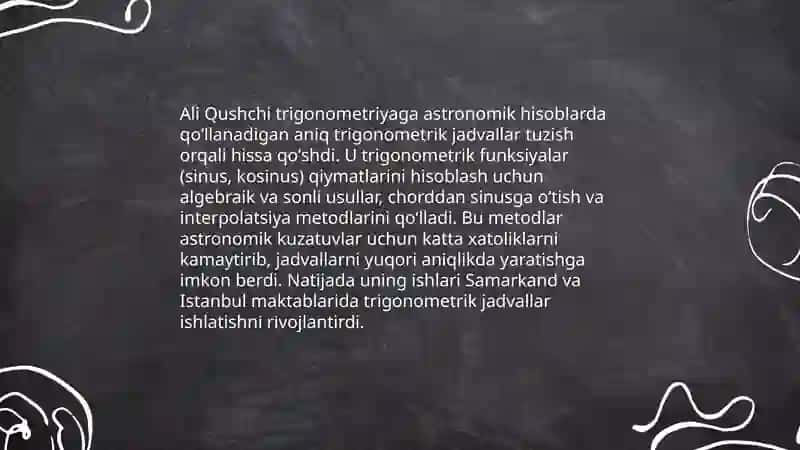Ali Qushchining matimatika sohasiga qoʻshgan hissalari 4
