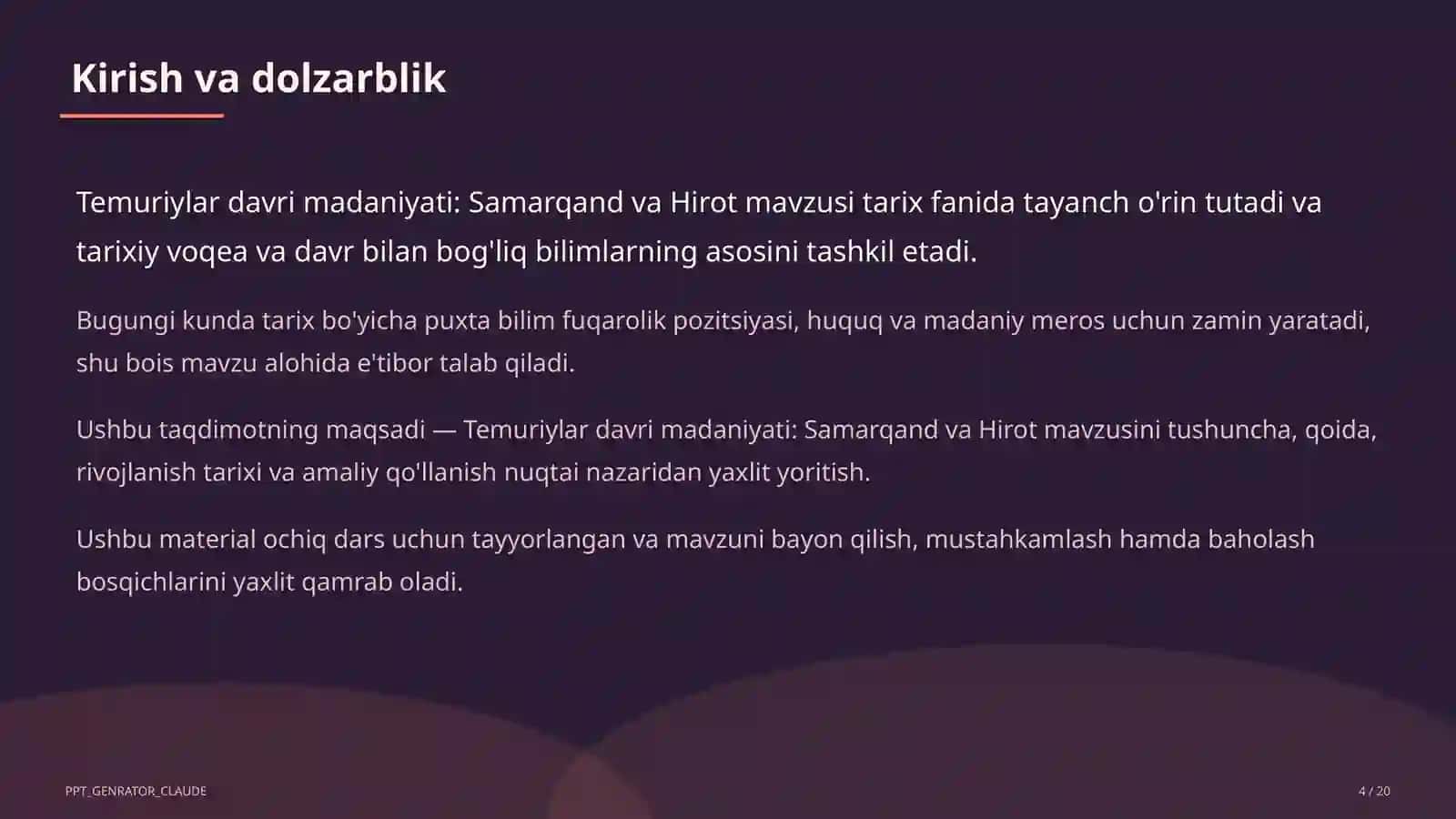 Temuriylar davri madaniyati: Samarqand va Hirot (8-sinf) 4