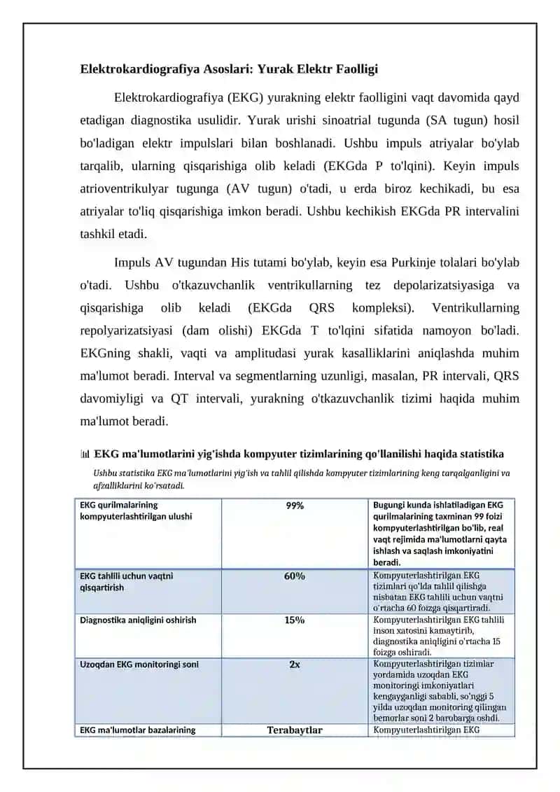 Elektrokardiografiya (EKG) uchun kompyuter tizimlari 4