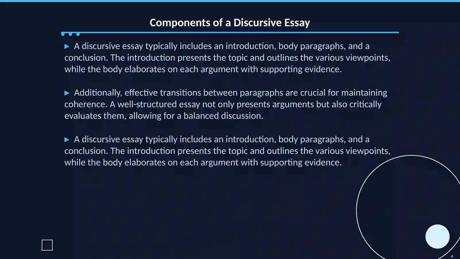 Discursive Writing - Arguing for and Against 4