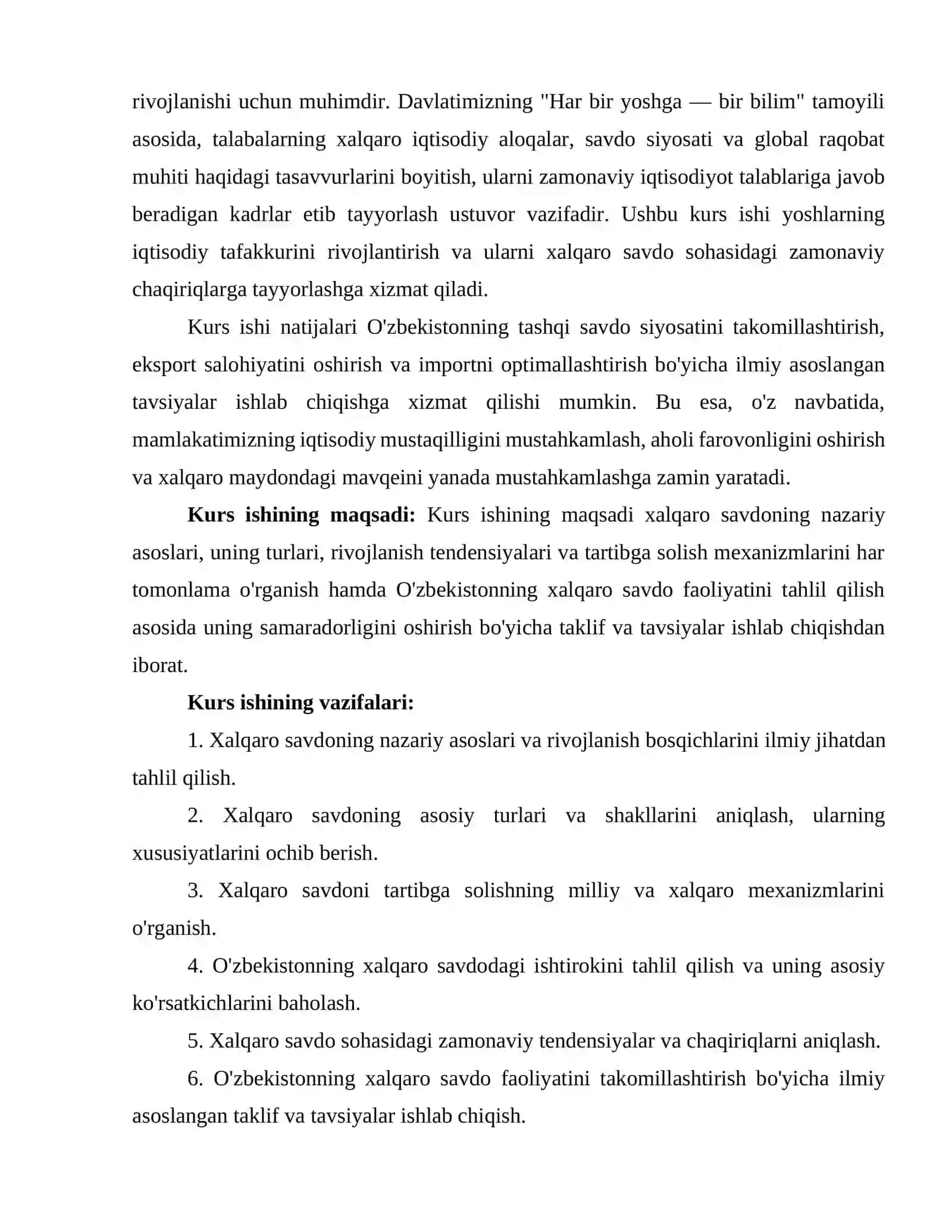 XALQARO SAVDO UNING TURLARI VA TARTIBGA SOLISH MEXANIZMI 4