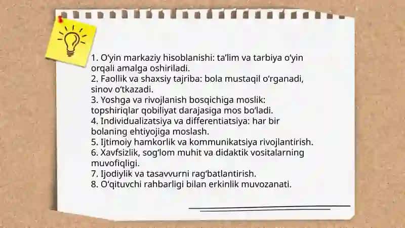Oʻyin faoliyatini rivojlantirish metodologiyasi 4