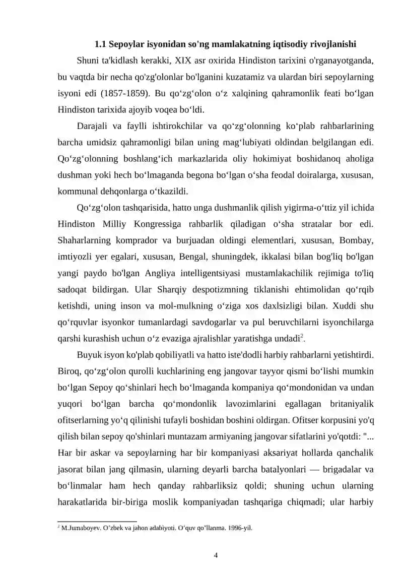 XX ASRDA HINDISTONDA GANDIZM HARAKATI VA MUSTAQILLIGI KURS ISHI 4