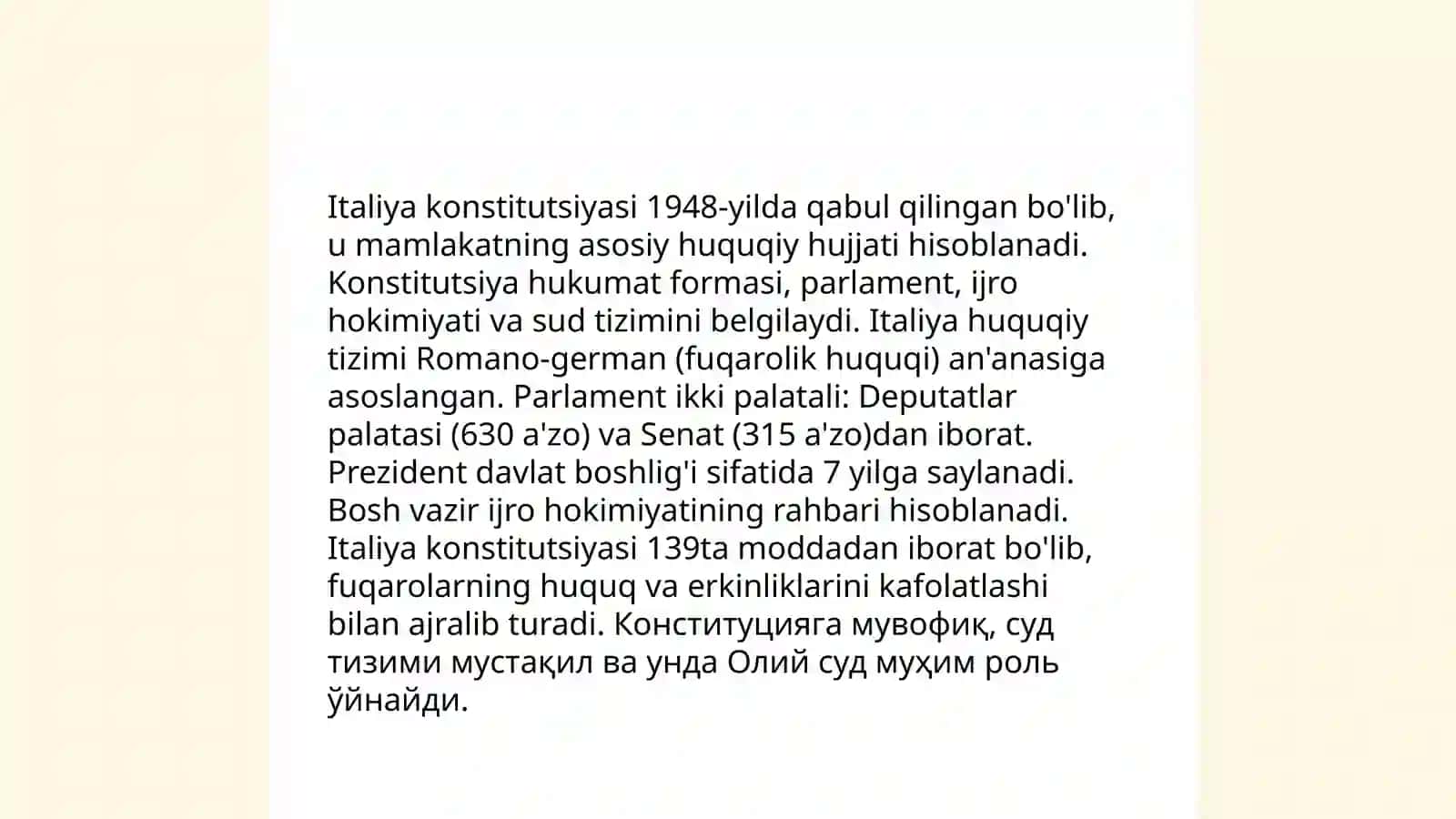 Italiya haqida maʼlumot siyosiy ma'daniy rivojlanishi va siyosiy rejimi 4