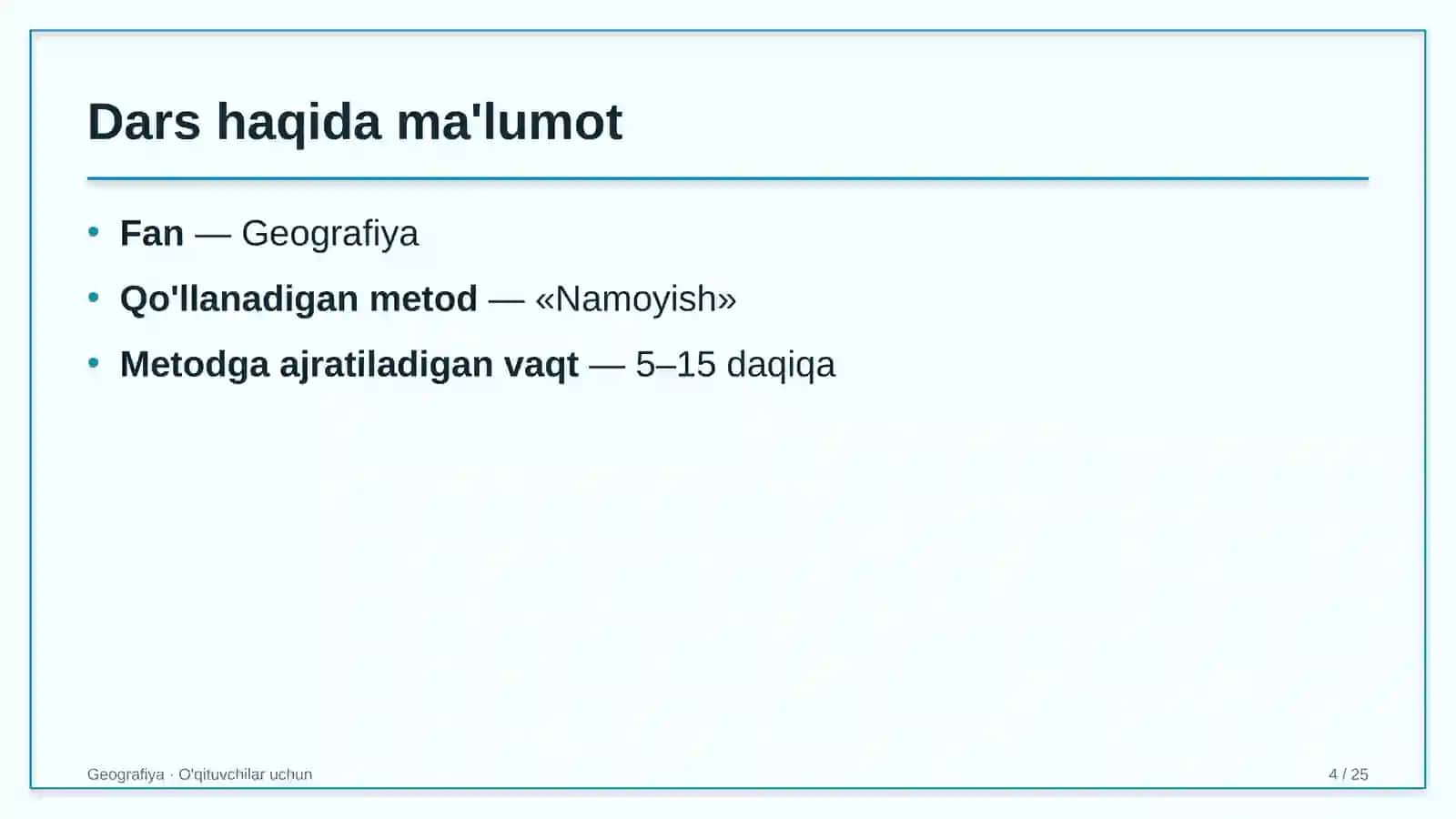 geografiya darslarida namoyish metodidan foydalanish 5456 4