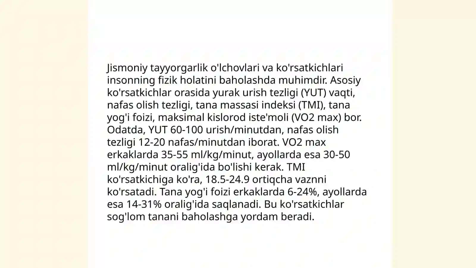 Talabalarning umumiy jismoniy tayyorgarliklarini aniqlash 4