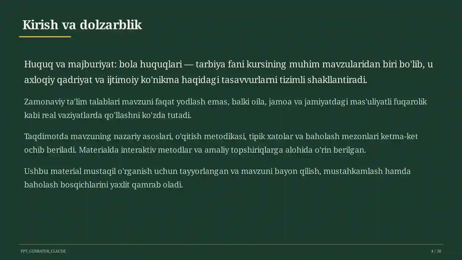 Huquq va majburiyat: bola huquqlari (8-sinf) 4