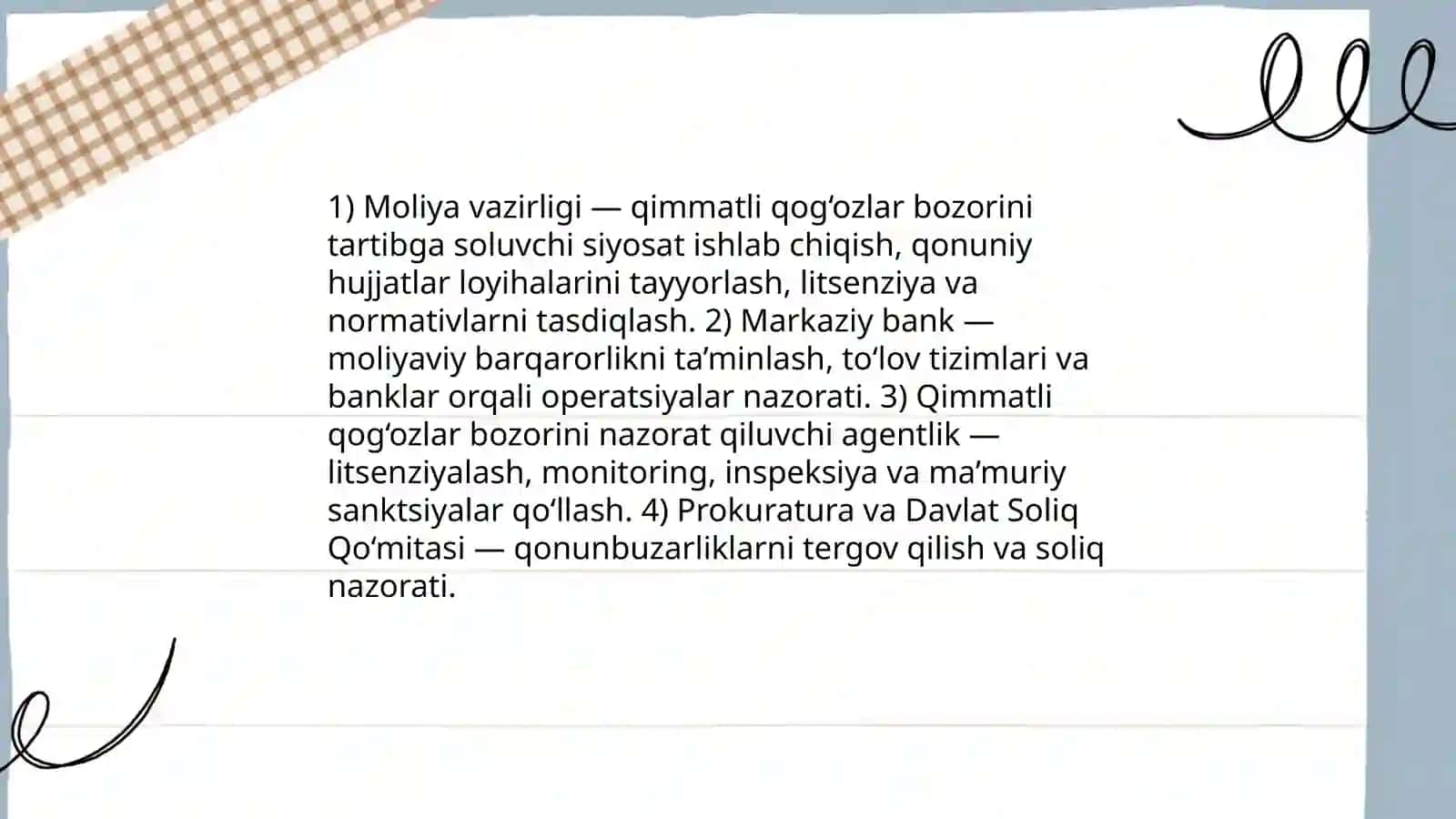 Qimmatli qog‘ozlar bozorini tartibga solish 4