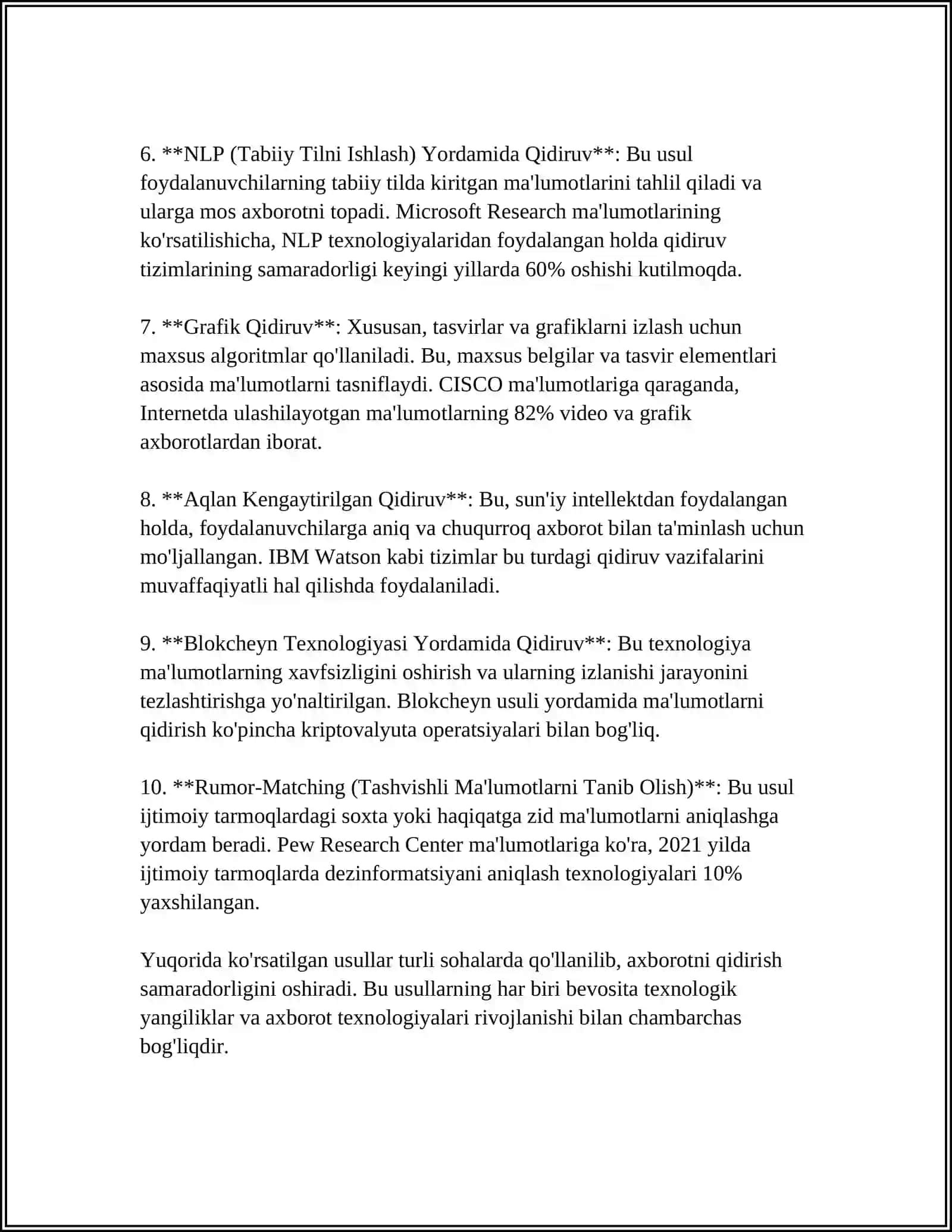 MALUMOTLARNI QIDIRIAH USULI ALGORITMLARNI QIDIRUV SAMARADORLIGI QIDIRUV TUSHUNCHASI VA ULARNI VAZIFASI 4