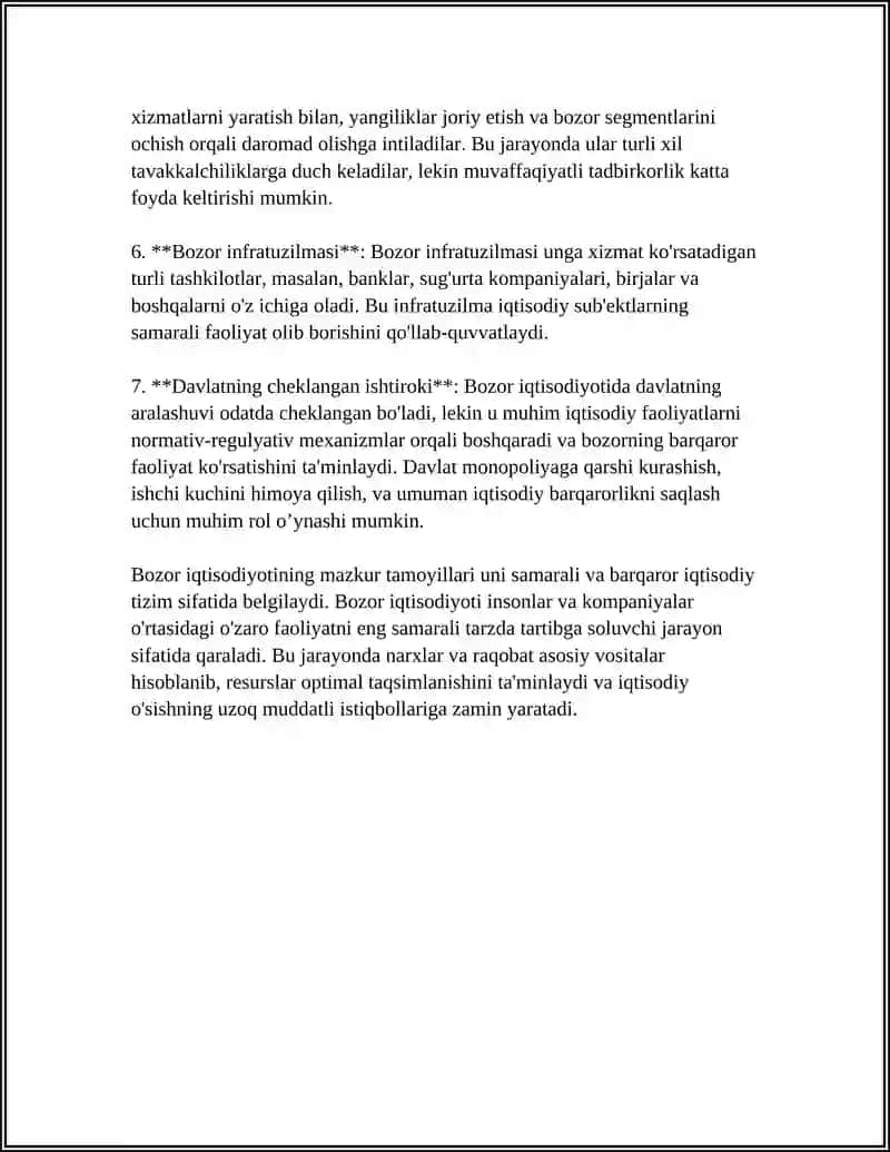 BOZOR IQTISODIYOTINING MAZMUNI VA AMAL QILISHI 4