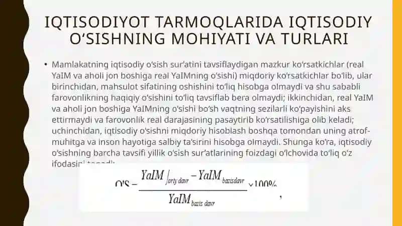 Iqtisodiyot tarmoqlarida iqtisodiy o‘sish 4