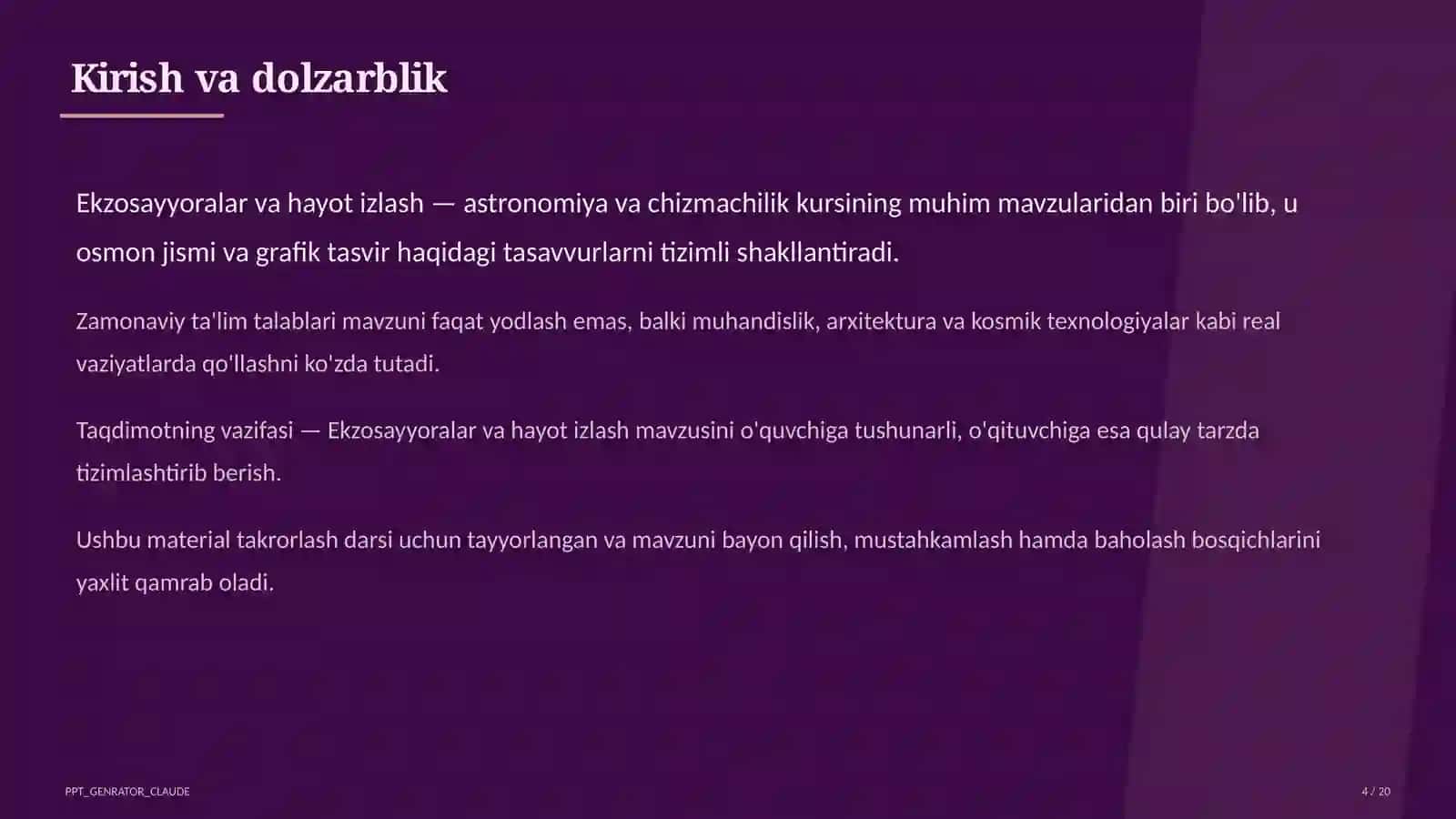 Ekzosayyoralar va hayot izlash (11-sinf) 4