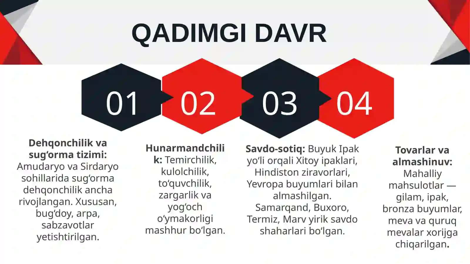 Markaziy Osiyo respublikalar iqtisodiyoti tarixiy davrlar davomidagi o’zgarishlar 4
