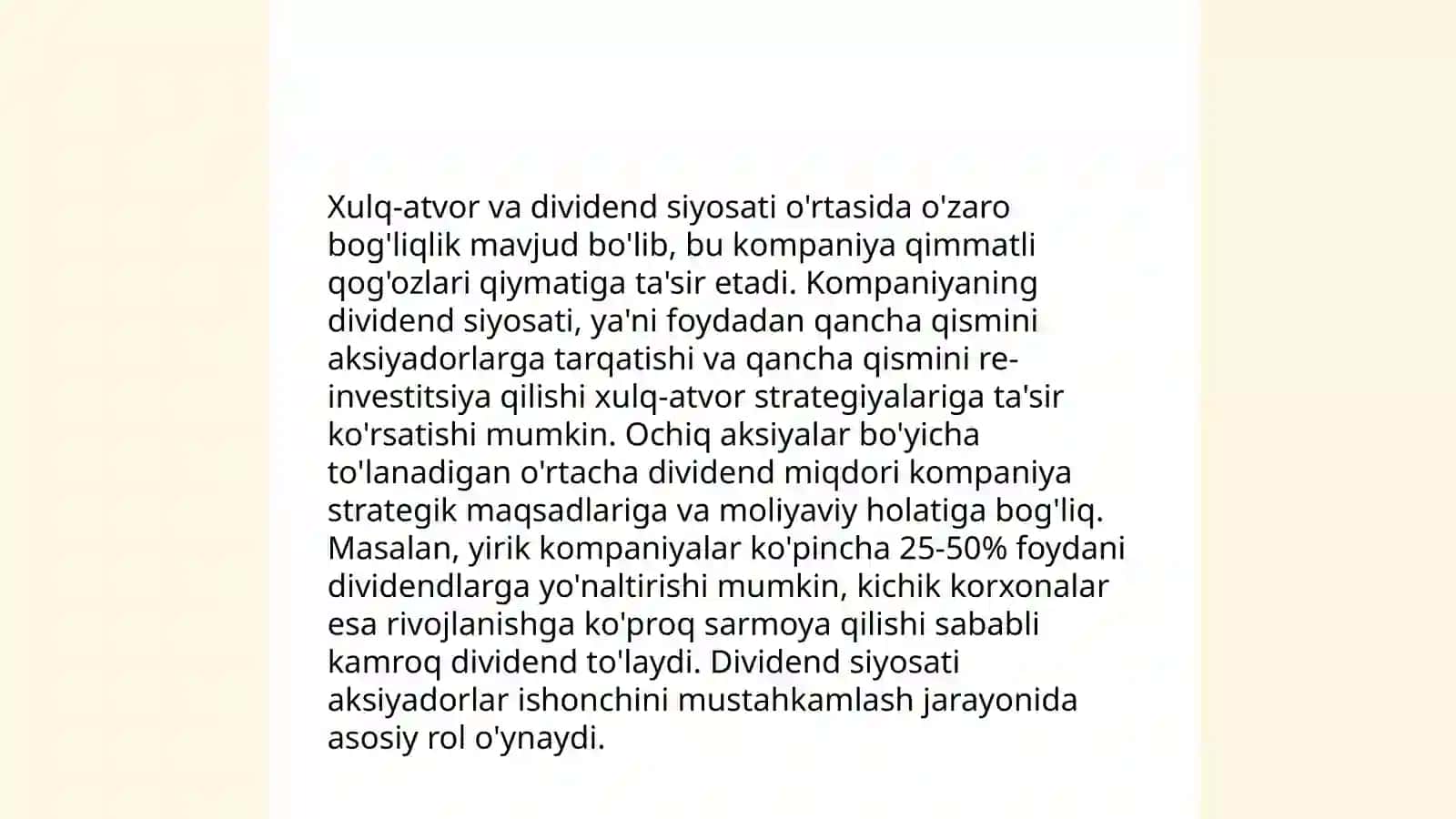 Dividentlarning xulq atvor nazaryas 4