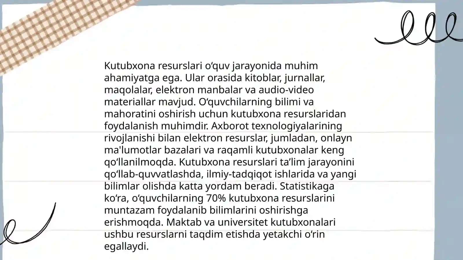 Kutubxonalarning talabalarga ta'lim olishdagi yordami 4