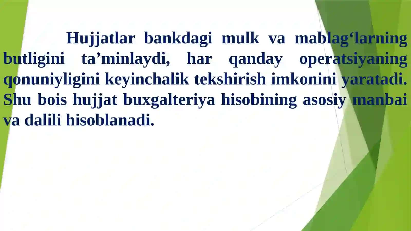 Bank hujjatlari va hujjatlar aylanishi 4