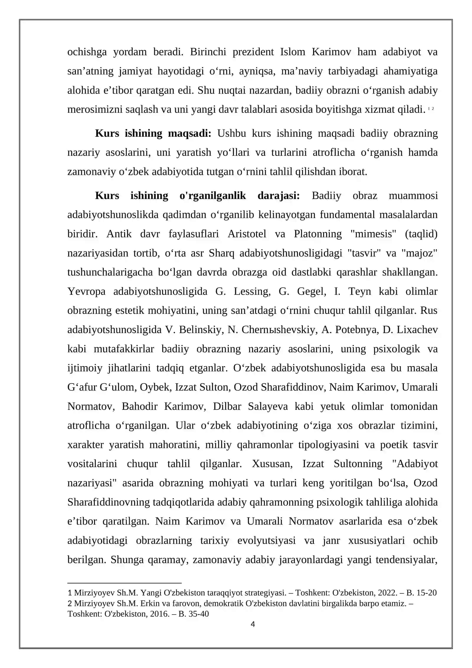 Filologiya va tillarni òqitish (òzbek tili) sirtqi 4-kurs 22-01 guruh talabasi Allabergenova Nodiraning ishlagan kurs ishi 4