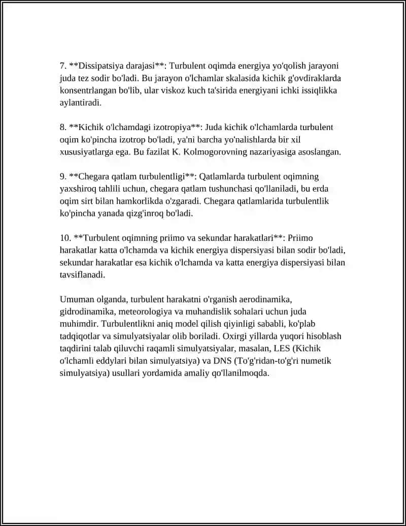 SUYUQLIKNING TURBULENT HARAKAT TARTIBI 4