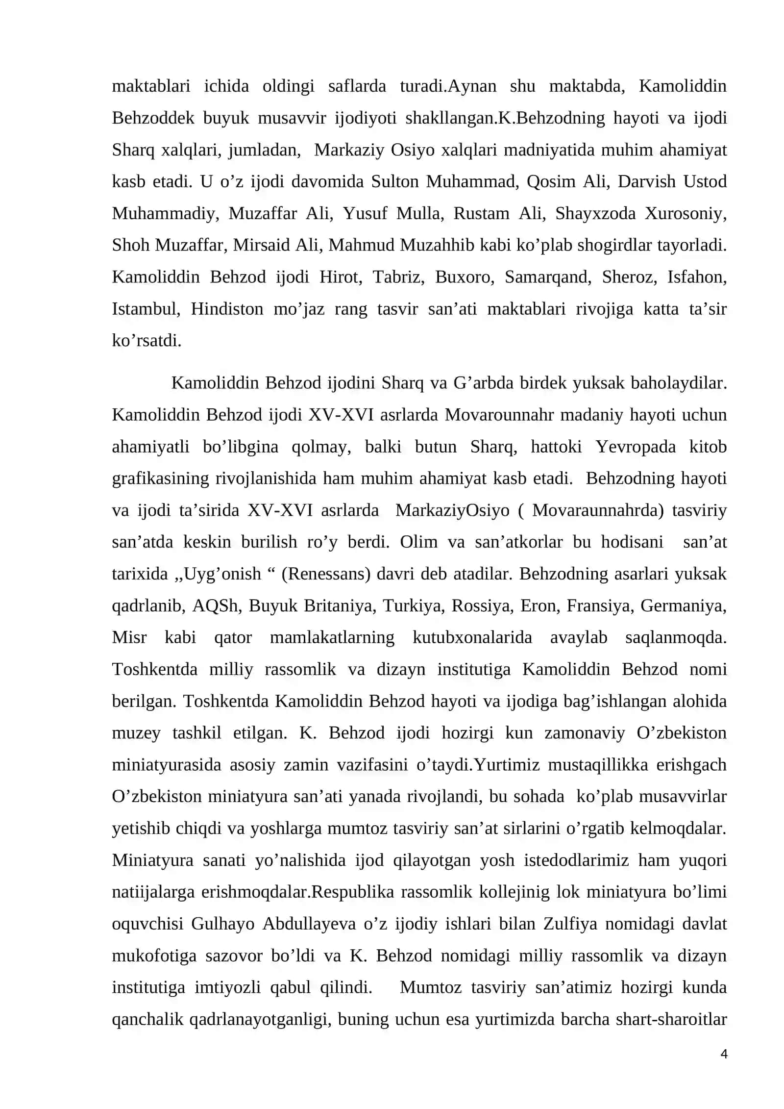 Tasviriy san’at darslarida sharq miniatyurasiga oid mavzular 4