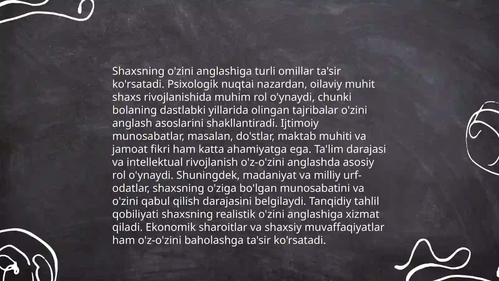 Shaxsda o'z o'zni anglash psixologik muammo sifatida 4