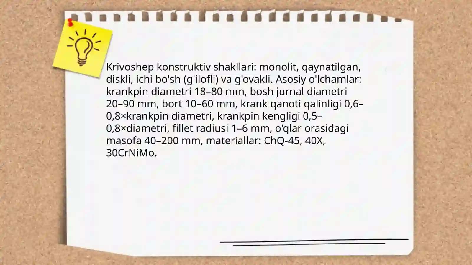 Krivoshep-shatun mexanizmi tuzulishi 4