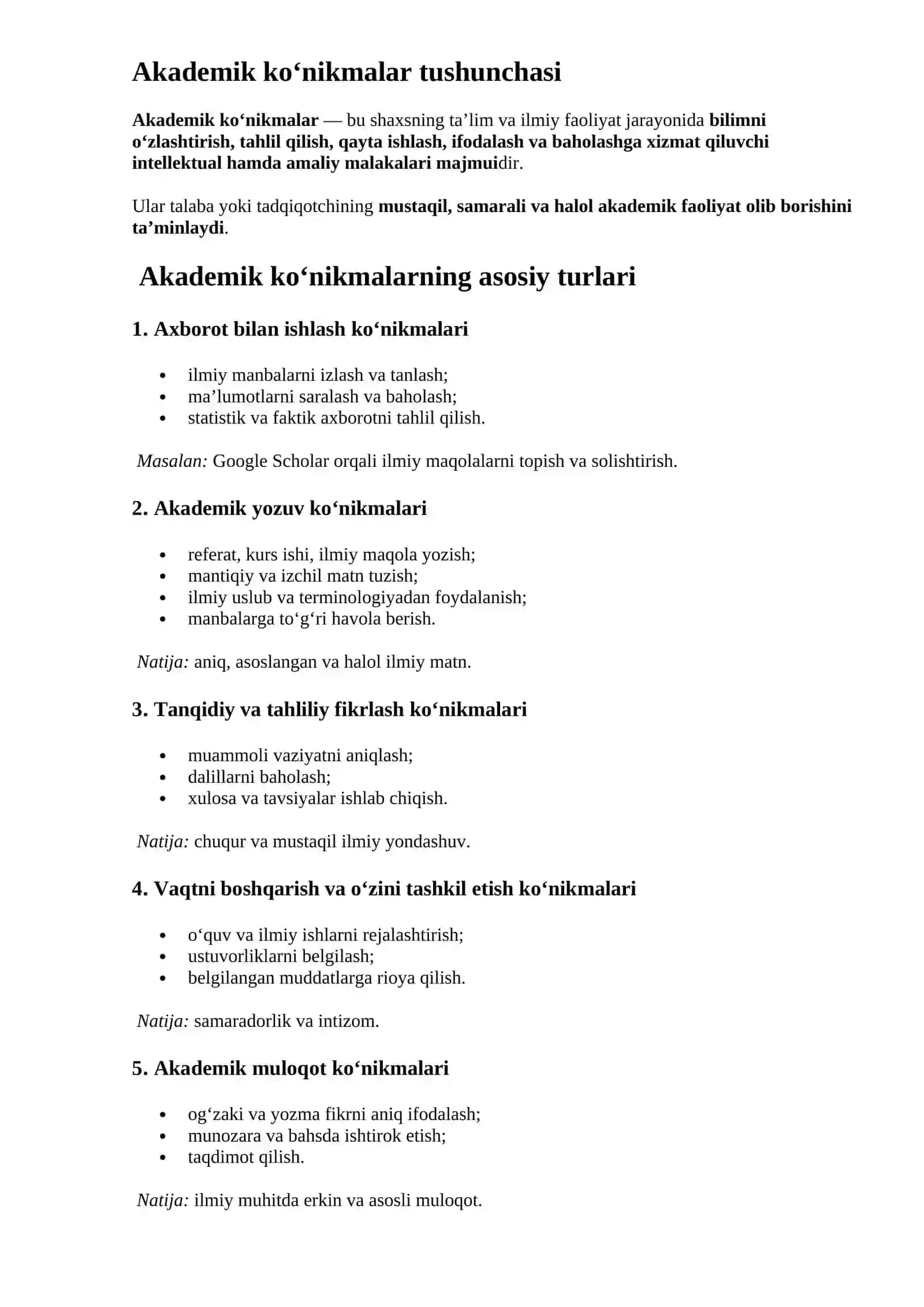 Shaxsiy akademik faoliyatni tashkil etish 4