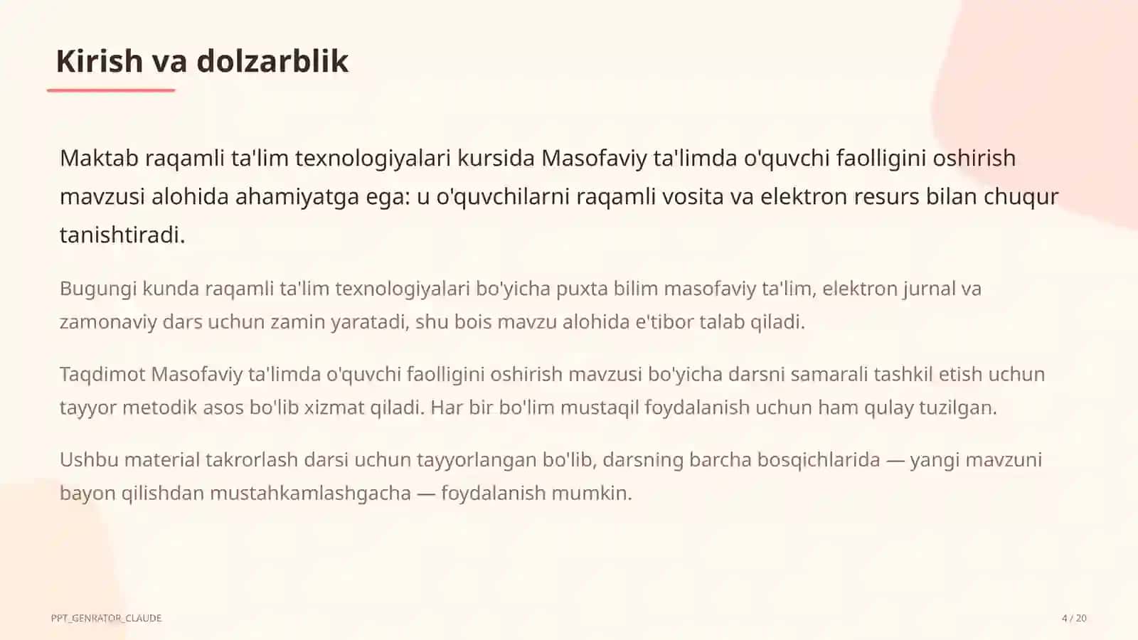 Masofaviy ta'limda o'quvchi faolligini oshirish 4