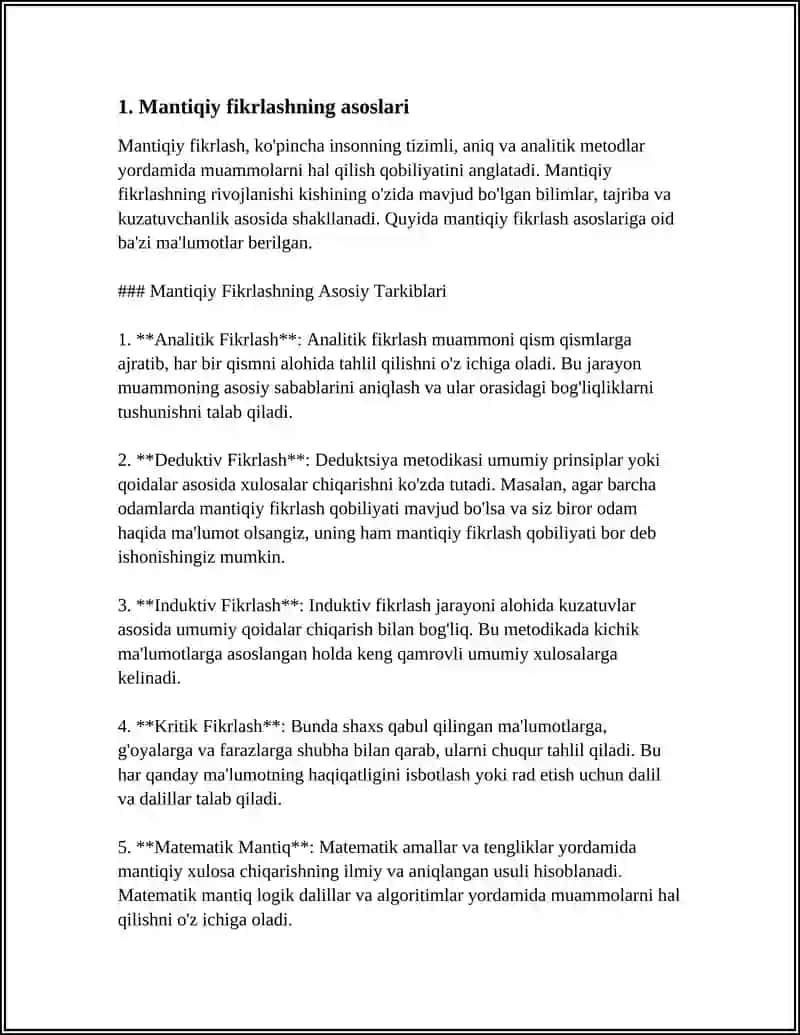 Boshlang'ich sinf Matematika darslarida Mantiqiy Fikrlashni Modellashtirish 4