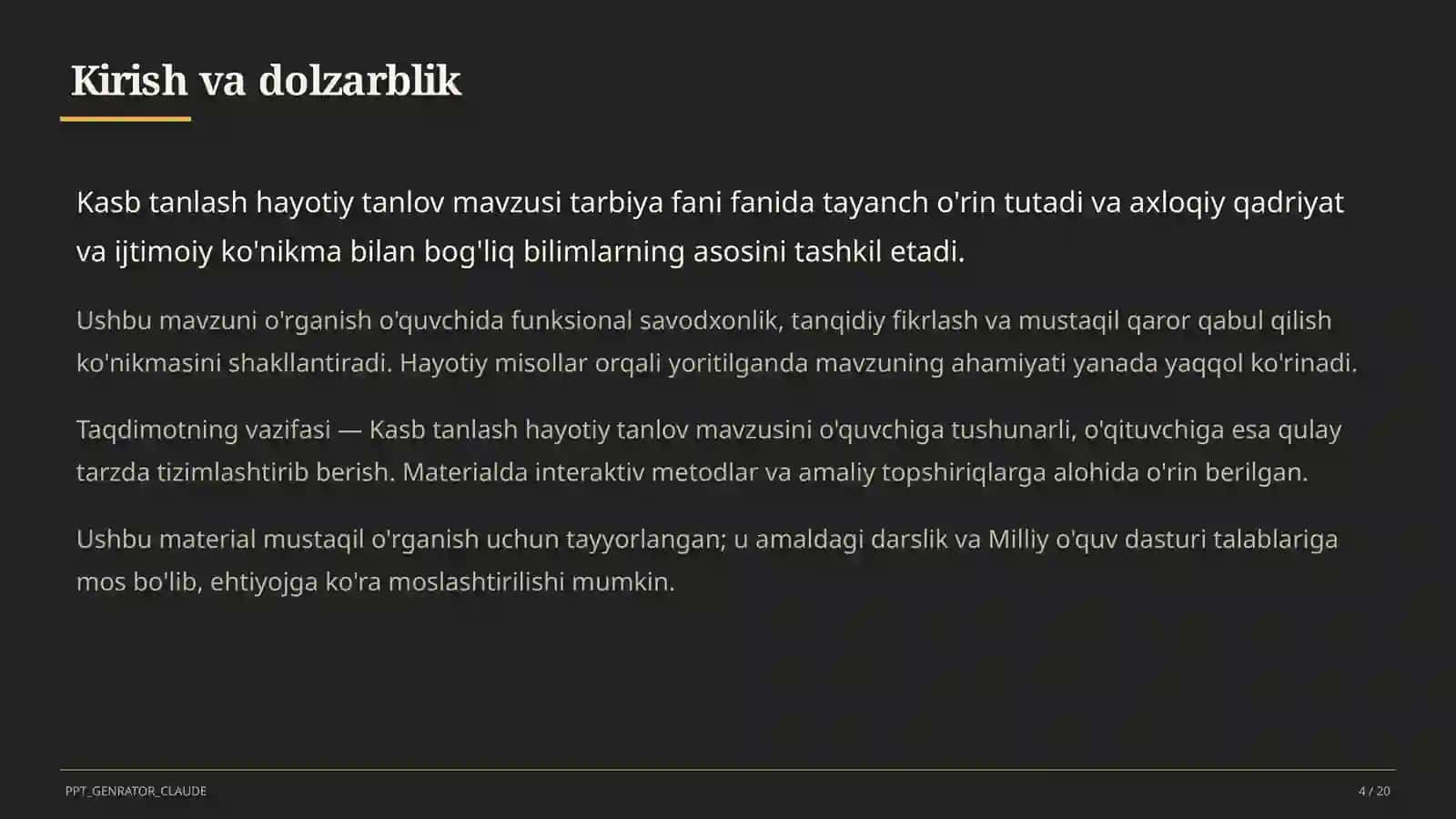 Kasb tanlash hayotiy tanlov (9-sinf) 4