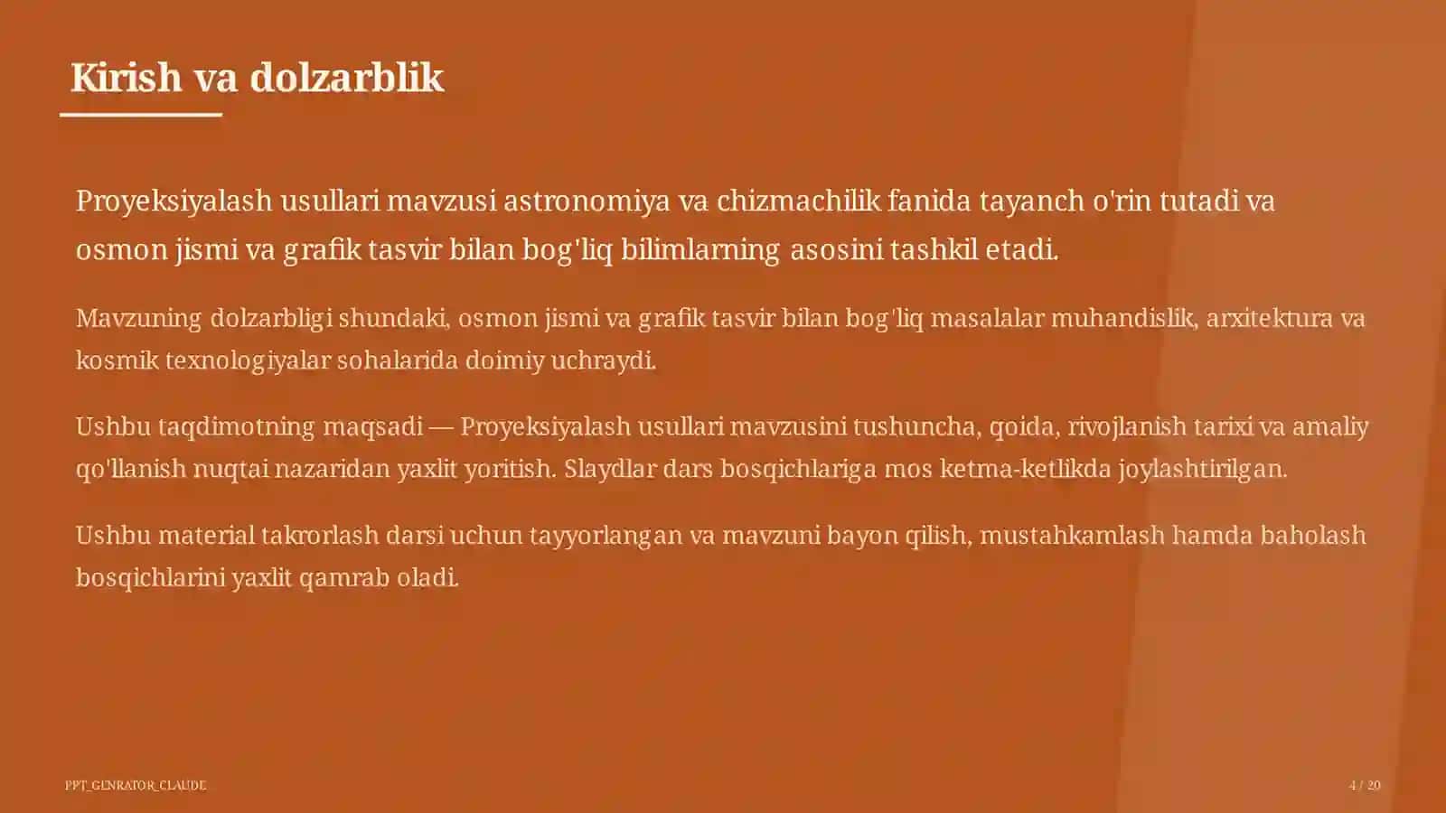 Proyeksiyalash usullari (8-sinf) 4