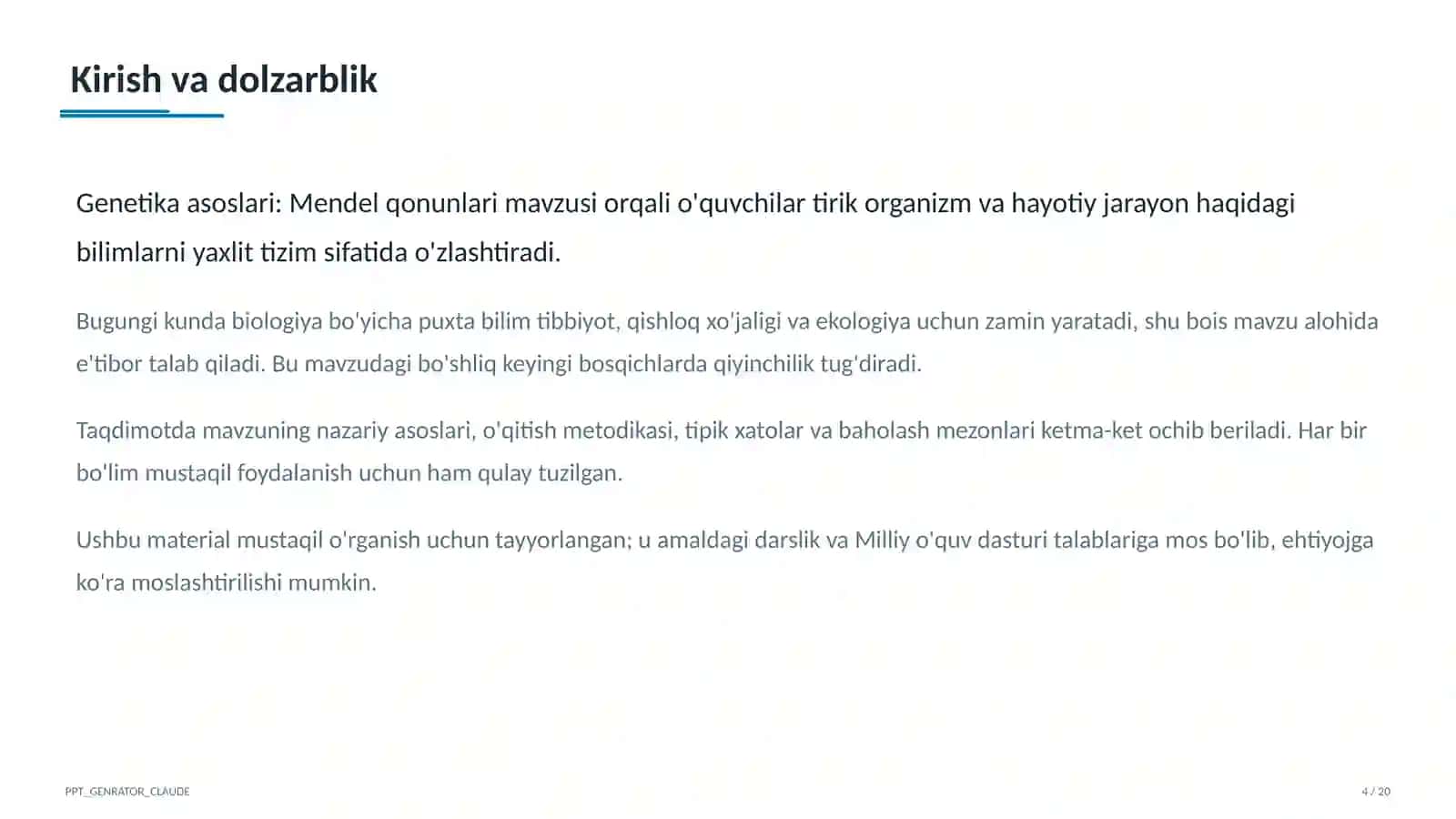 Genetika asoslari: Mendel qonunlari (9-sinf) 4
