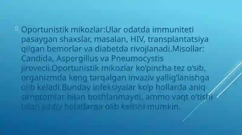 Zamburug'li infeksiyalarning umumiy tarifi 4