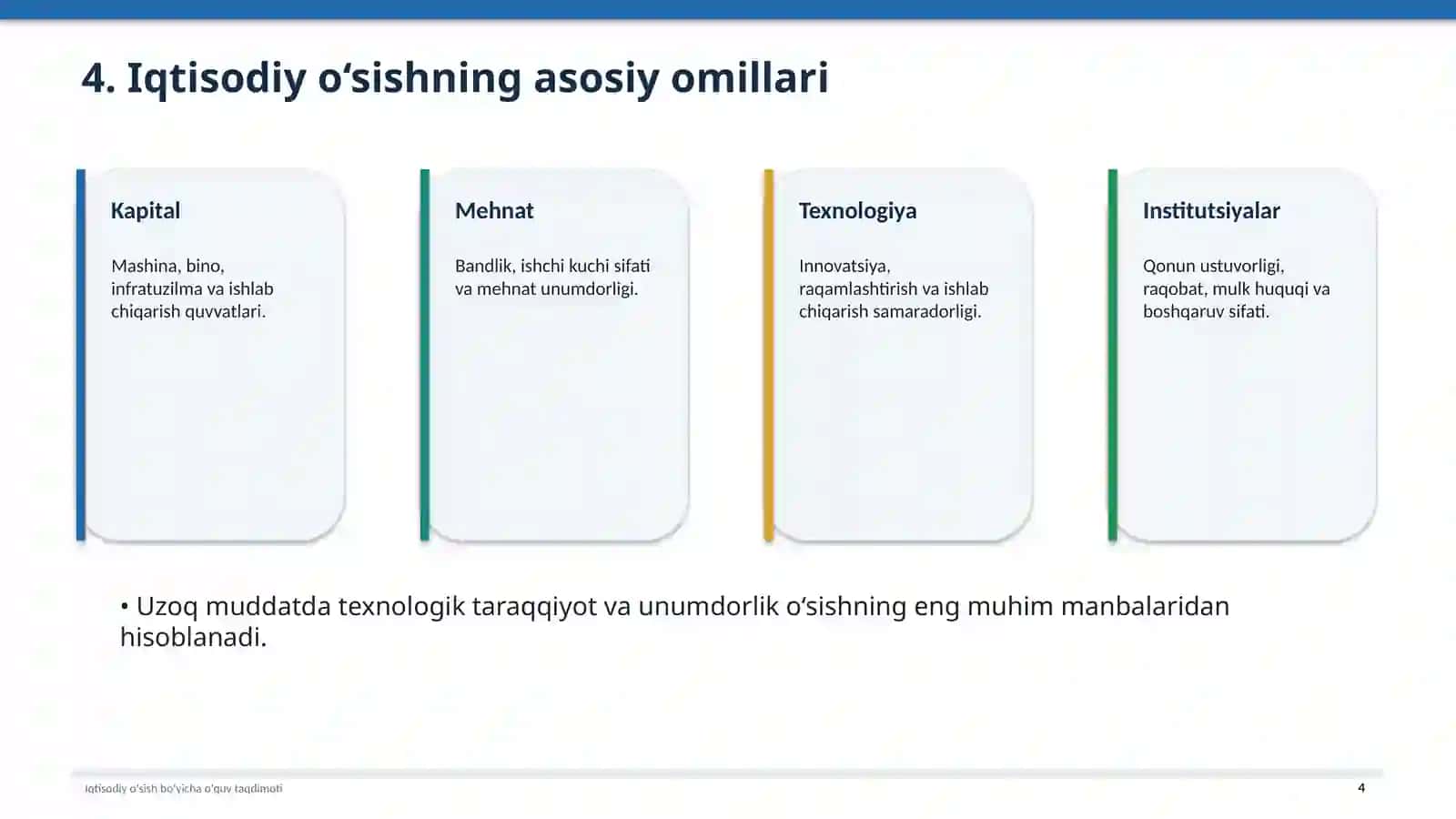 OʻZBEKISTON VA JAHON MAMLAKATLARIDA IQTISODIY OʻSISH 4