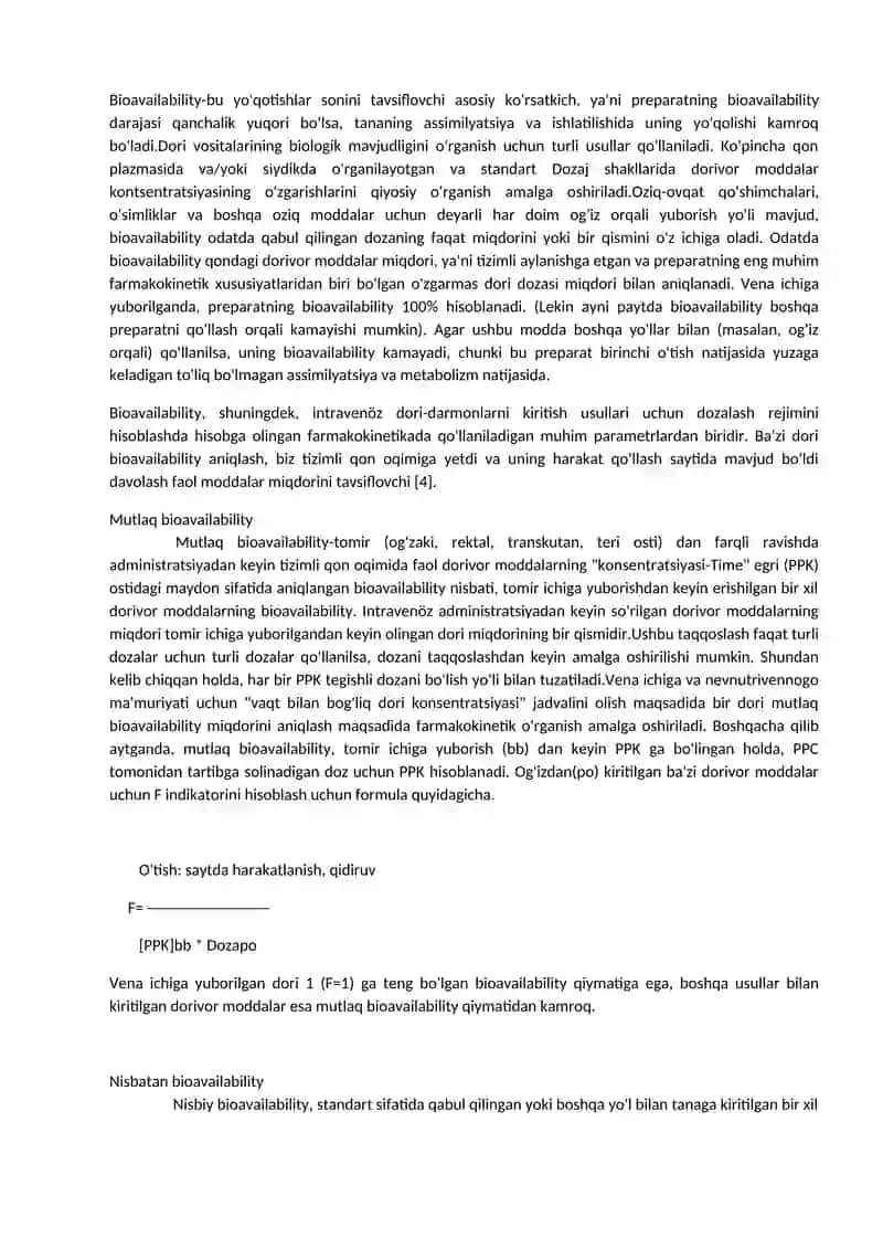 Дори моддаси, дори воситаси, дори шакли ва дори препарати тўғрисида тушунча 4