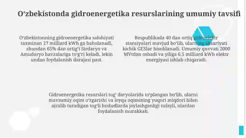 Oʻzbekistonda ishlatilayotgan kichik GES lar 4